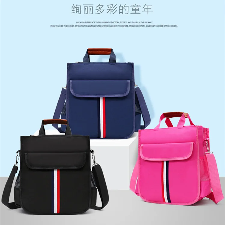 

New Style Young STUDENT'S Book Bag A4 Canvas Waterproof Hand Hanging Cable Makeup Missed Lessons Bag Dual Side Pockets Tuition P