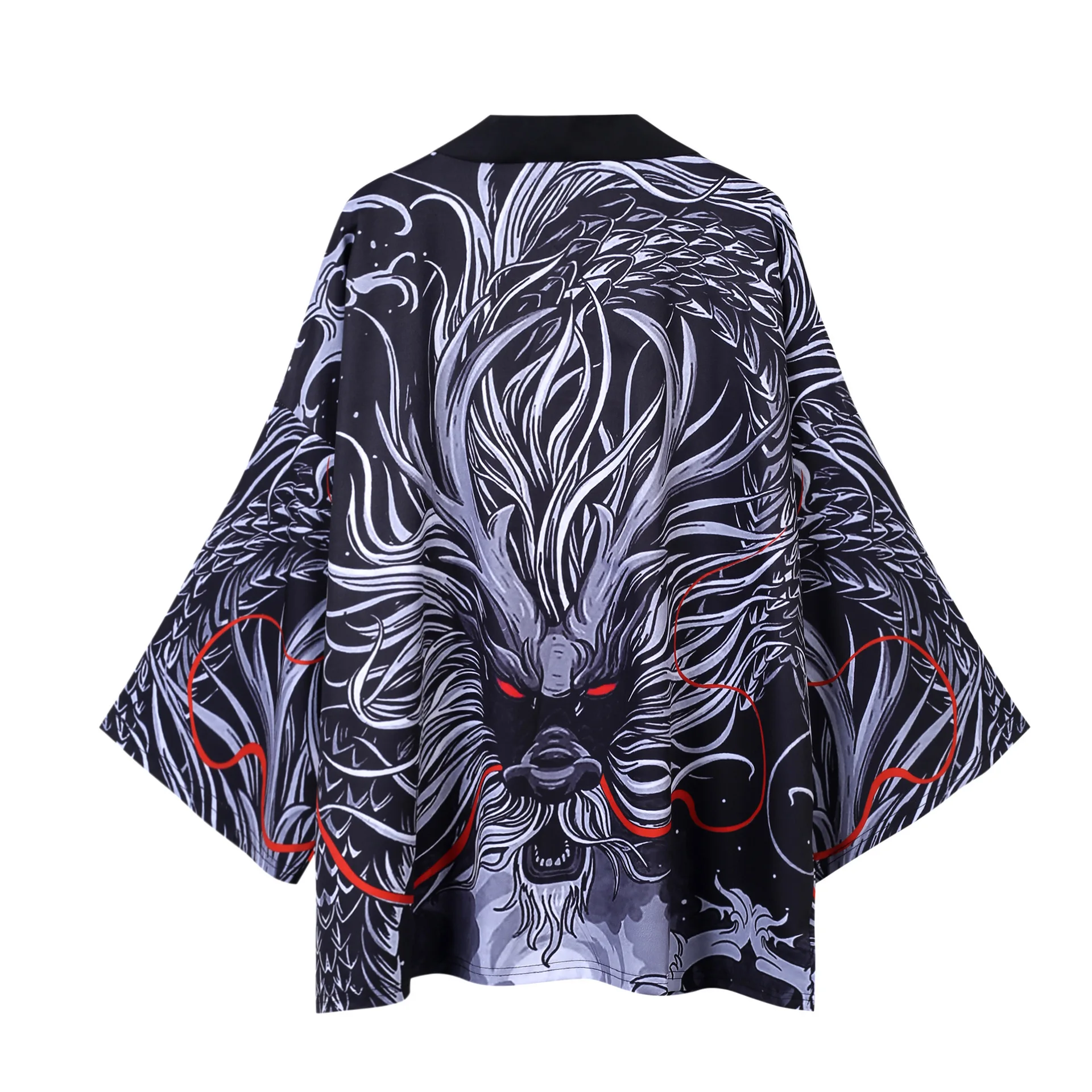 

Japanese Ukiyo-e Print Robe Carp Kimono Traditional Loose Seven-point Sleeve Robe Shirt Thin Section Cardigan Sunscreen Yukata