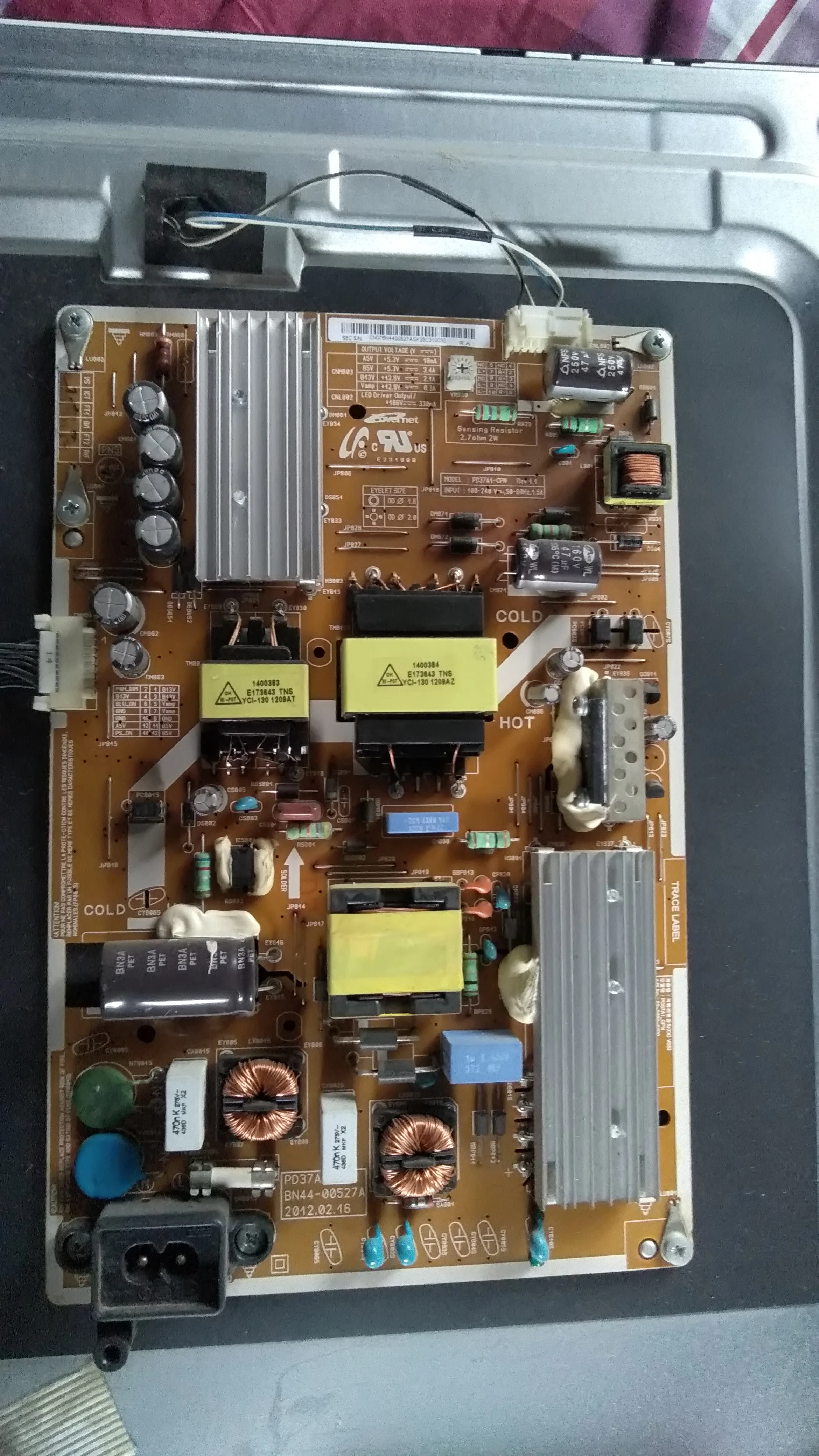 Для samsung 3" lcd A37ES5500J плата питания PD37A1_CPN BN44-00527A тест, гарантия работы