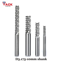 Vack fresa de tungstênio para dentes, 3.175mm, ponteira de carboneto, fresa para gravação em cnc, 4mm, 6mm, 8mm, 10mm, 12mm