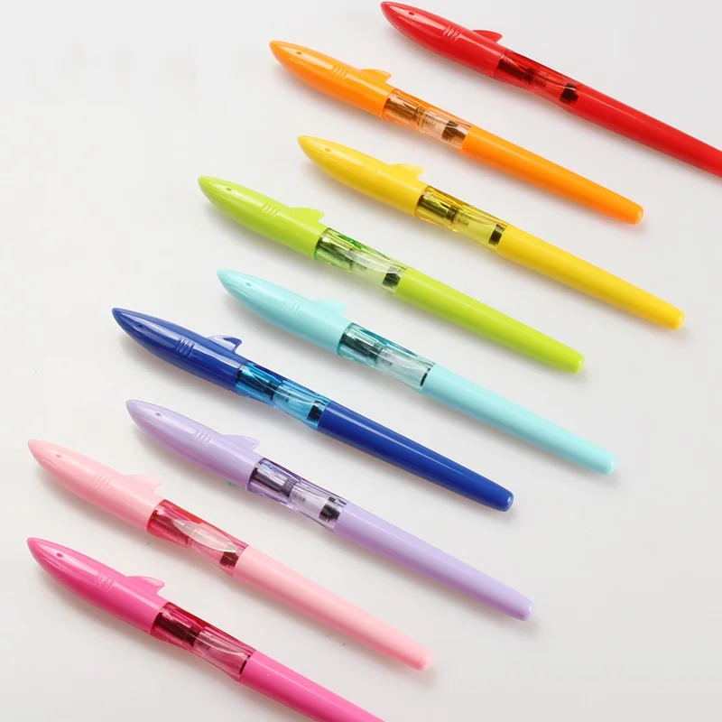 Jinhao – stylo plume requin, corps de couleur transparente, pointe Fine en  acier inoxydable, pour l'écriture au bureau et à l'école
