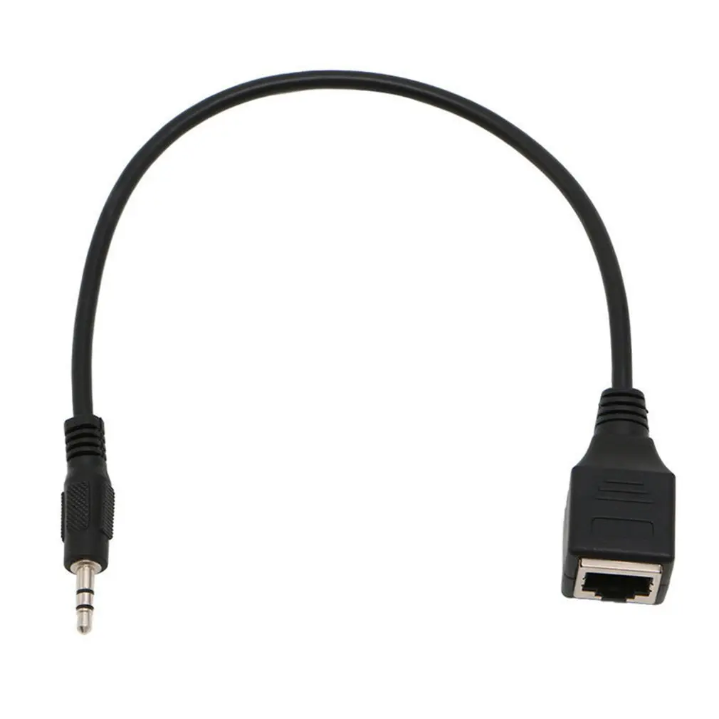 3,5 мм 1/" штекер аудио кабель к Rj45 гнездо Ethernet адаптер короткий кабель