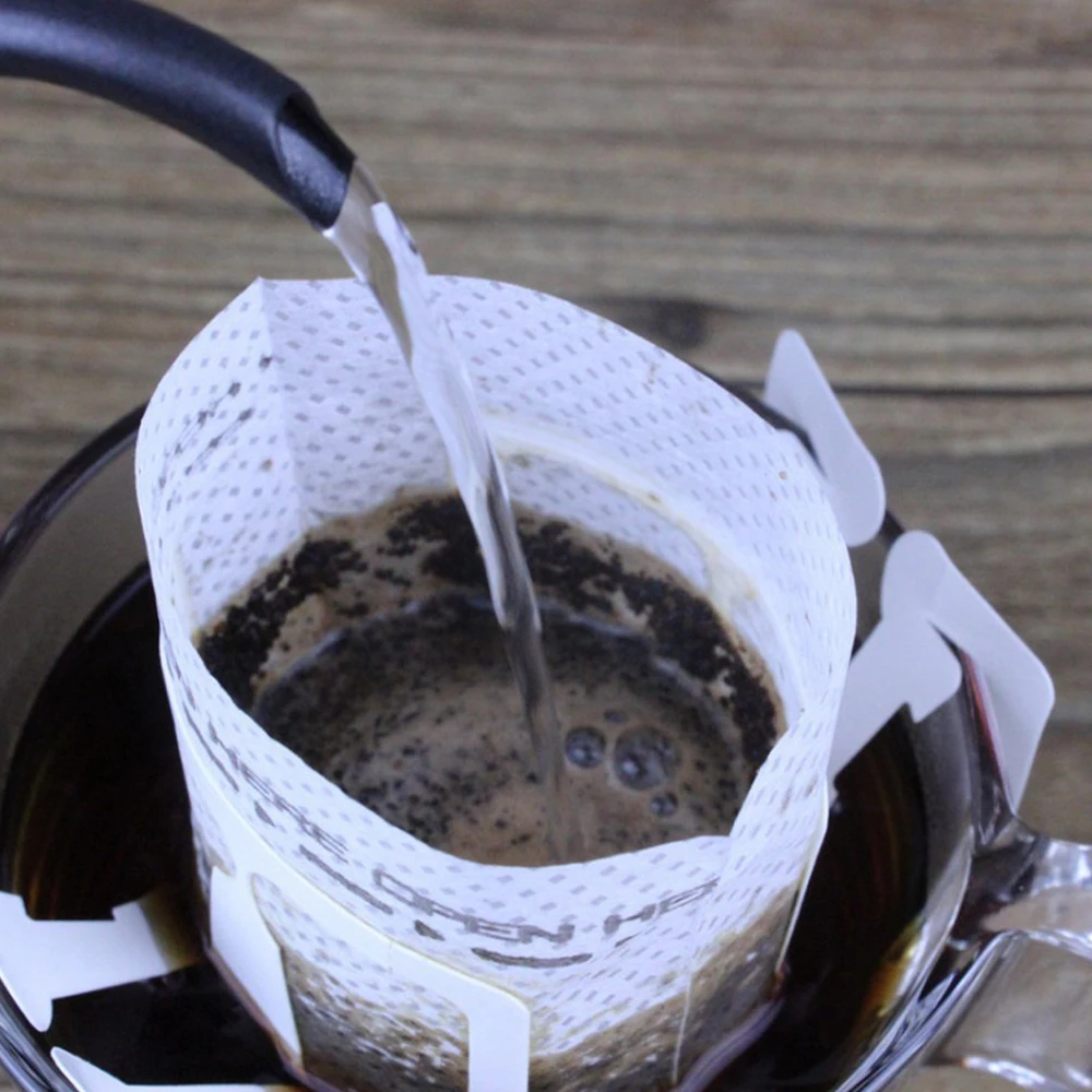 

50Pcs Coffee Filters Paper Disposable Home Office DIY Drip Coffee Capsule Filter Bag Hanging style Brew Tea Tools Coffee Dripper