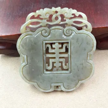

Hand carving Jade Stones Chinese SHOU 3D Xinjiang Nephrite mineral crystals Nephrite Natural jade Pendant Best Gifts