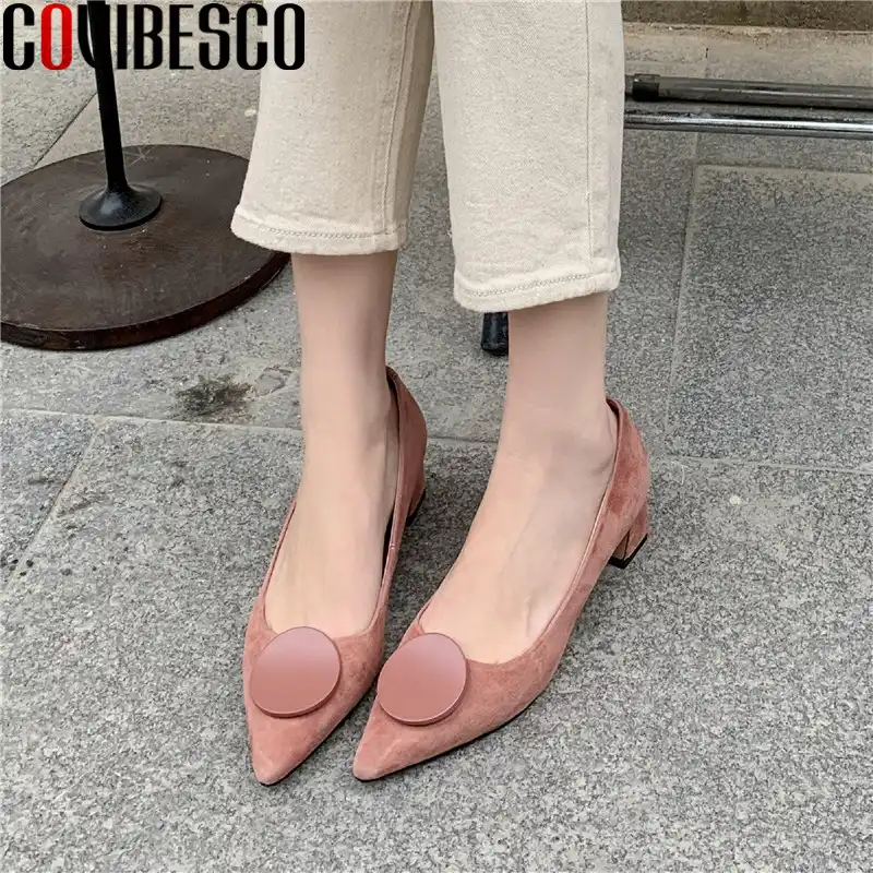 Covibesco甘い簡潔な女性の靴夏の女性 秋厚いパンプス結婚式のパーティーの靴女性 レディースパンプス Aliexpress