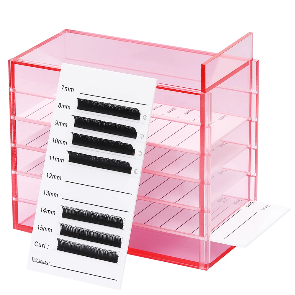 False Eyelashes Storage Box 5 Layers Acrylic Pallet Individual Lash Volume Display Stand Holder For Makeup Lash Extension Tools