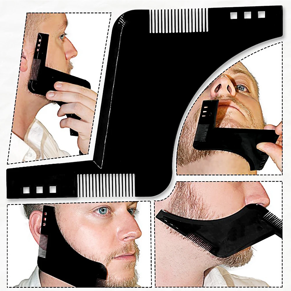 

New Arrivals Men Beard Shaping Styling Template Comb Transparent Men's Beards Combs Beauty Tool for Hair Beard Trim Beard Shaper