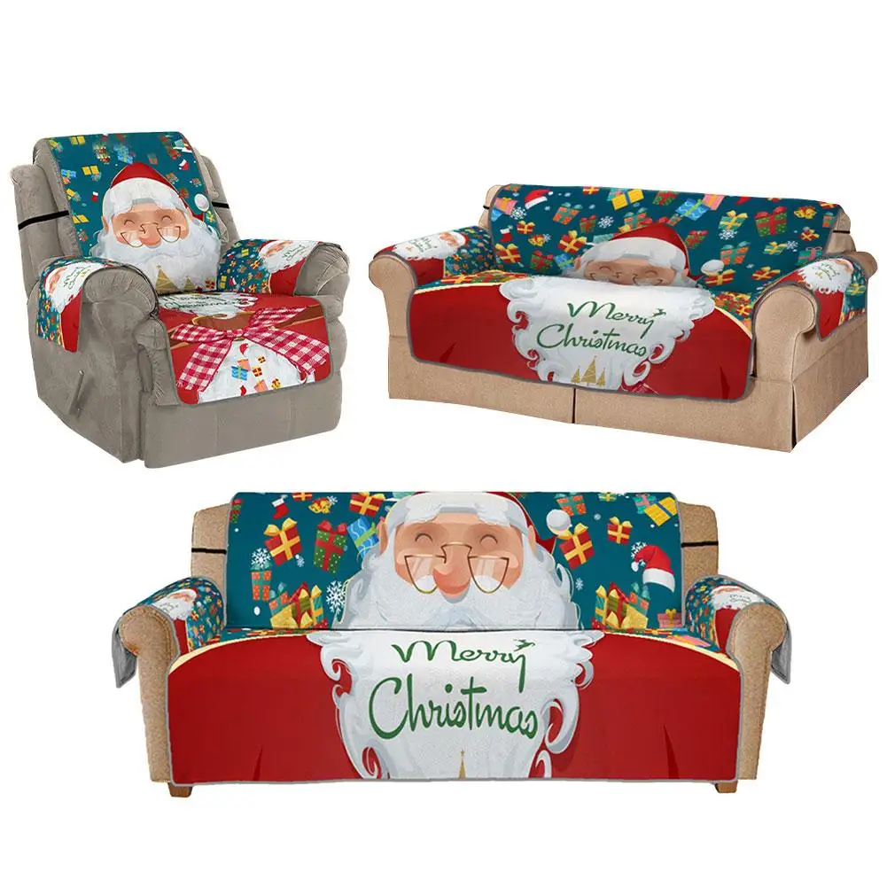 

Christmas 3D Digital Printed Sofa Cover Dustproof Cover Sofa Protective Cover Machine Washable Christmas Decorations Sofa Cover