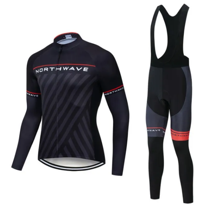 Ropa Ciclismo теплый весна осень теплая одежда для велоспорта Мужская Джерси костюм для прогулок верховой езды на велосипеде MTB Одежда комбинезон комплект - Цвет: black