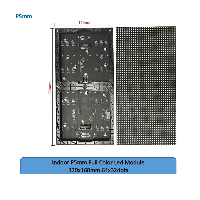 P5 светодиодный модуль экрана дисплея комнатный полноцветный RGB 3 в 1 SMD2121 1/16S
