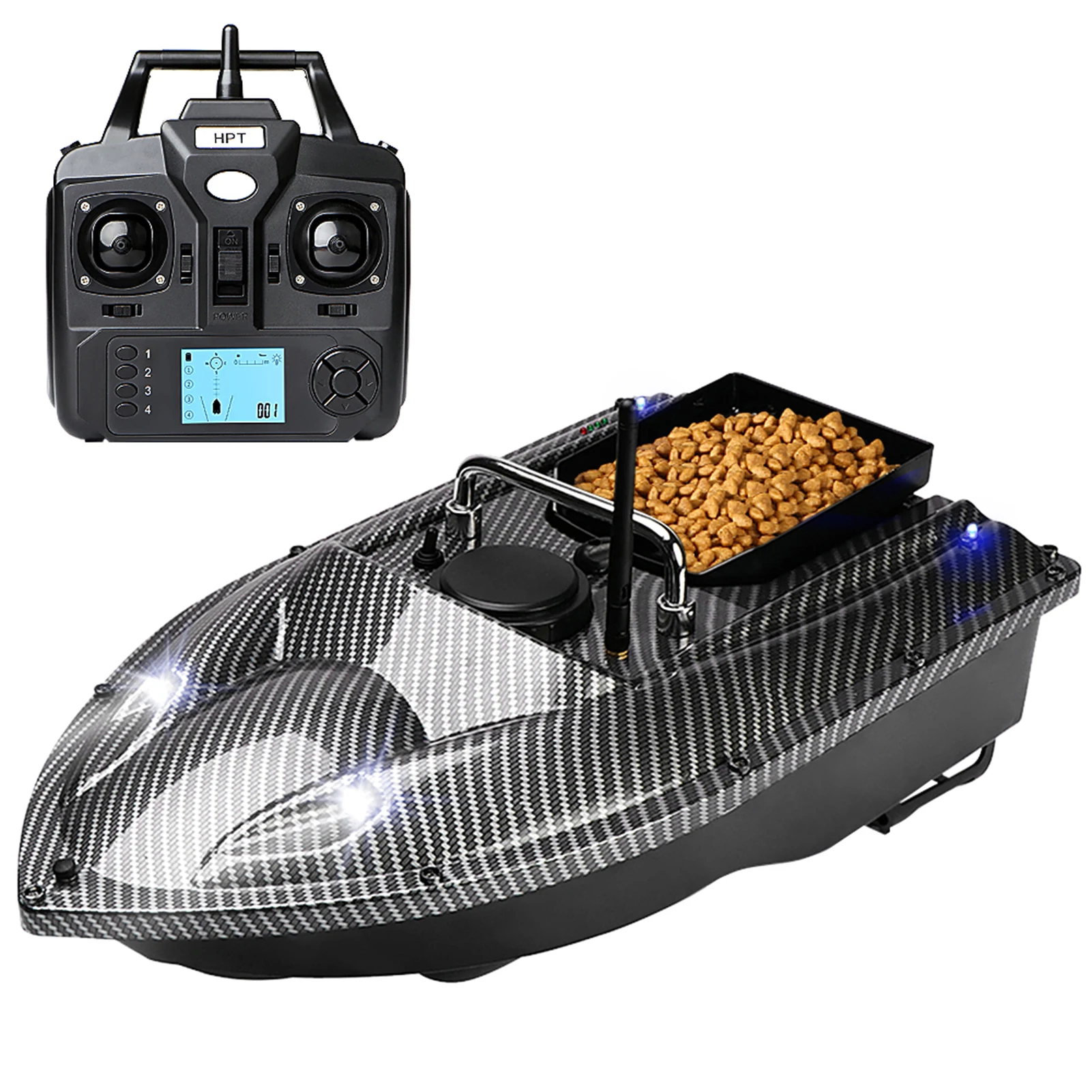GPS 스마트 RC 낚시 미끼 보트, 무선 원격 제어 낚시 피더 장난감, 500m 원격 범위 어군 탐지기, 스피드보트