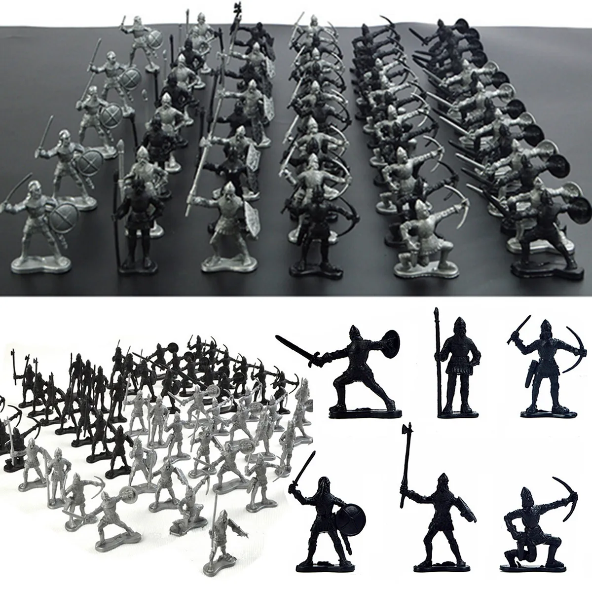 60 шт./компл. Рыцари воина лошадей средневековые солдатики фигурки Playset мини модели игрушки подарок декор для детей и взрослых