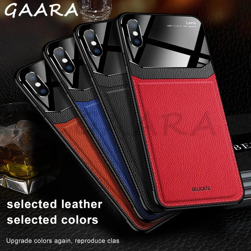

Luxury Eye Protection Cover For iPhone XR X XS Max Leather Mirror Glass Silicone Phone Luxury Cute Case For iPhone 6 6s 7 8 Plus