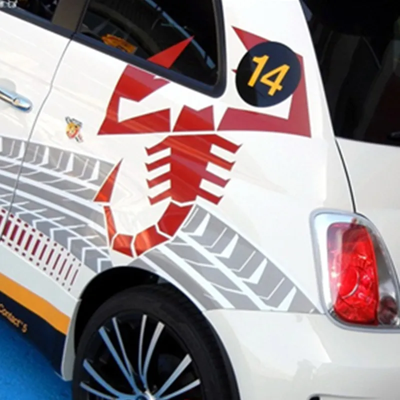 10 шт. для Fiat 500 595 Скорпион Abarth Автомобильный капот боковые полосы наклейки Наклейка Графический da4-0011 аксессуары для стайлинга автомобилей