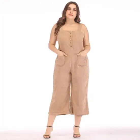 3XL 4XL большого размера плюс комбинезоны и комбинезоны для женщин Полная длина элегантный шифоновый комбинезон летний Свободный Цельный DV345