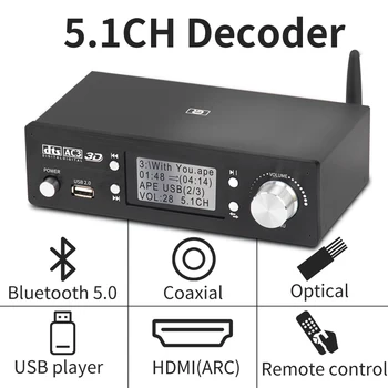 HD920 5.1CH 오디오 디코더 Bluetooth 5.0 수신기 DAC DTS AC3 Atmos 4K HDMI 호환 변환기 SPDIF ARC PCUSB 사운드 카드
