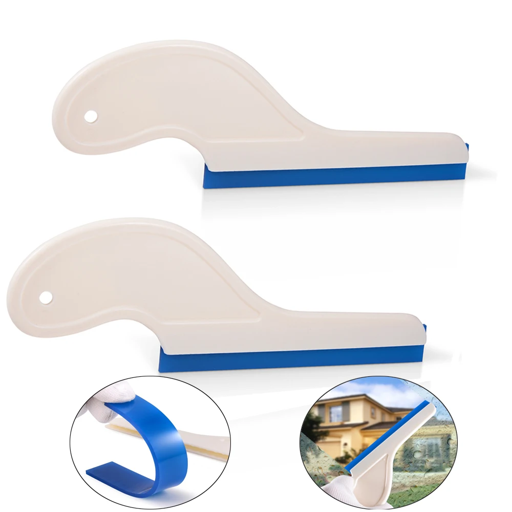 

FOSHIO 2pcs Vinyl Rubber Ice Scraper Water Wiper Window Tint Film Install Squeegee Household Cleaning Tool Car Wrapping Brush