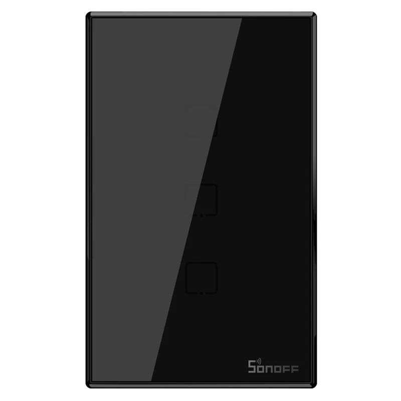 Интеллектуальный выключатель света SONOFF T3 Smart Wi-Fi настенный светильник нам переключатель черный 120 Тип на границах 1/2/3 433 RF/приложение/сенсорный экран Управление работает для Google Home