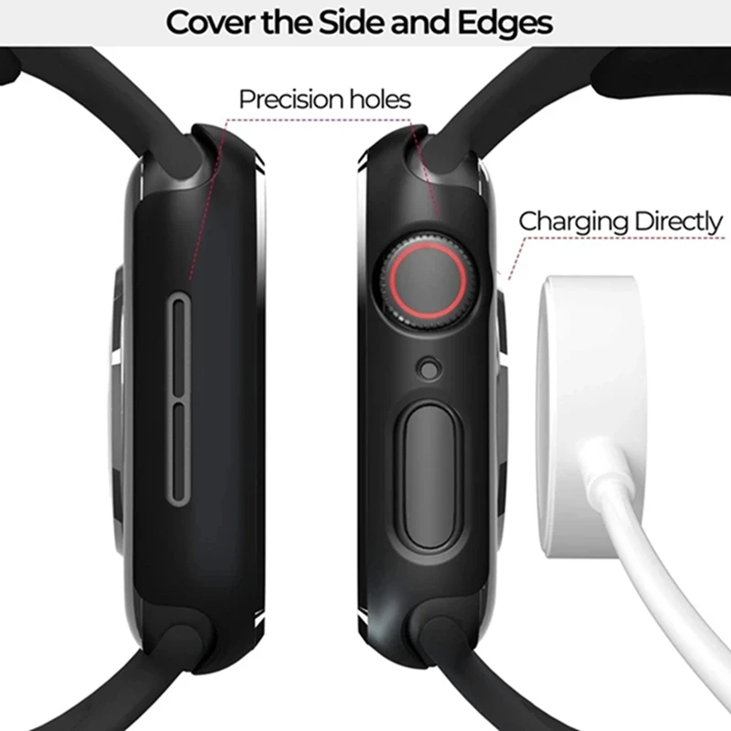 Protective Cover+Tempered Glass For Apple Watch 7 Case 45mm 41mm Clear Soft TPU Bumper Screen Protector For IWatch Series 7Cover
