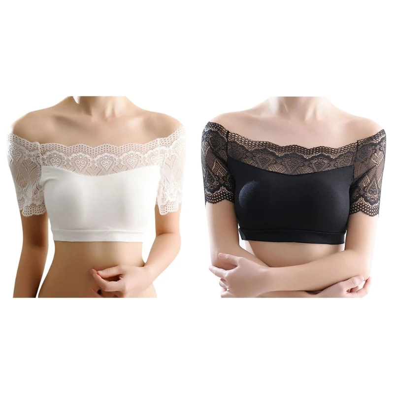 lace bralette with off shoulder top