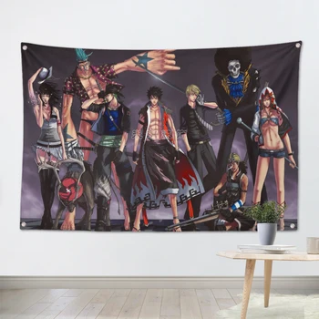 

RUFFY'S PIRATES Anime Movies Poster Flag Bar Cafes Home Decor Banners Hanging Art Cloth Decor