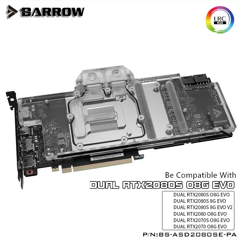 Курган полное покрытие GPU водоблок для ASUS DUAL RTX2080S EVO Aurora материнская плата 5V SYNC AURA BS-ASD2080SE-PA - Цвет лезвия: Темно-синий