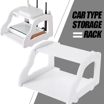 

Television Top Box Stand Wood-Plastic Board Automobile Shape Creative Router Storage Shelf Telephone Storage Rack Space Saving