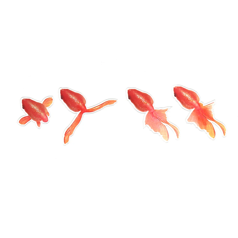 1pcs 3D Clear Goldfish Stickers UV Epoxy Resin Molds Craft Filling
