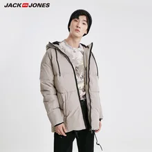 JackJones мужская зимняя куртка с капюшоном на утином пуху, мужская повседневная модная куртка, брендовая новая мужская одежда 218312531