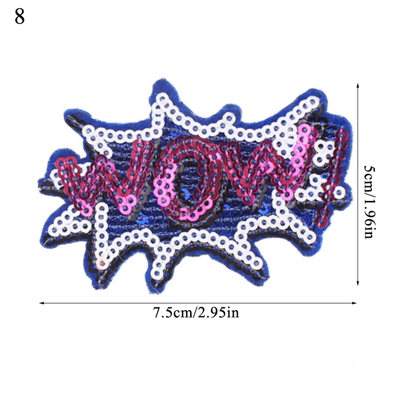 Нашивки с вышивкой для одежды LOVE OOPS POW HEY COOL WOW Iron на буквах нашивки Швейные наклейки для одежды - Цвет: 8