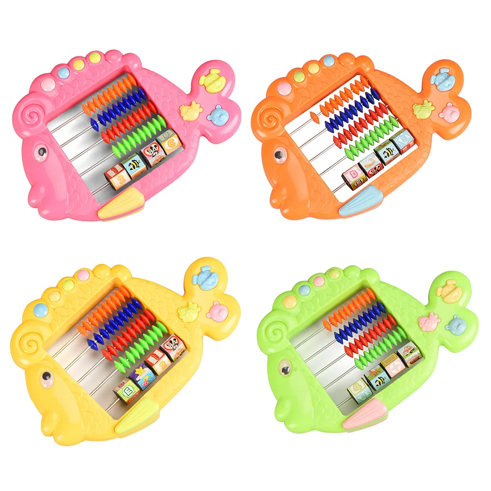 Plastic Abacus Arithmetic 7 Digits Kids Maths Calculating Tools Chinese Abacus Toys Fish Shape Educational Toy Dropshipping