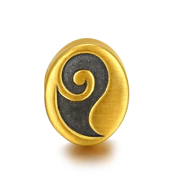 

Pure 24K Yellow Gold Bracelet Men's Bring Lucky Oval Beads Bracelet 1.36g