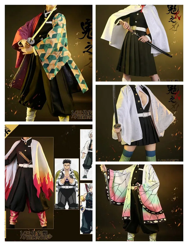 

Anime Cosplay Costume Demon Slayer figure Rengoku Kyoujurou Kimono halloween costumes for women