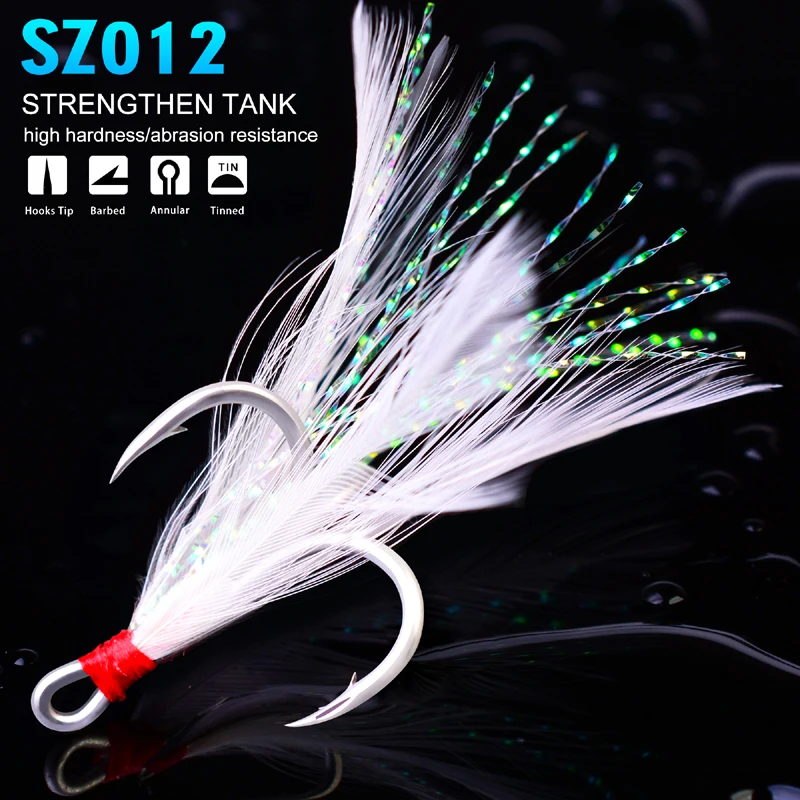 

PROBEROS Super Sharp Fishing Hooks 100pc/lot Treble Hooks 2/4/6/8/10# High Carbon Steel 82MN Treble Hooks Fishing Tackle