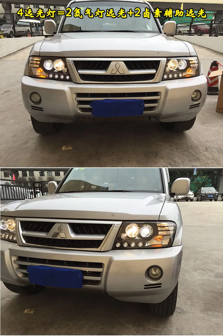 Автомобильный Стайлинг, Головной фонарь, чехол для Mitsubishi Pajero V73, фары, светодиодный Pajero V77, фары DRL, линзы, двойной луч, биксенон, HID