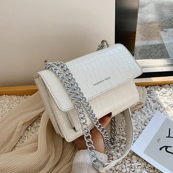 

Stone pattern Shoulder Bags For Women 2020 Small Chain Handbag Small Bag PU Leather Hand Bag Ladies Designer Fashion Bags white