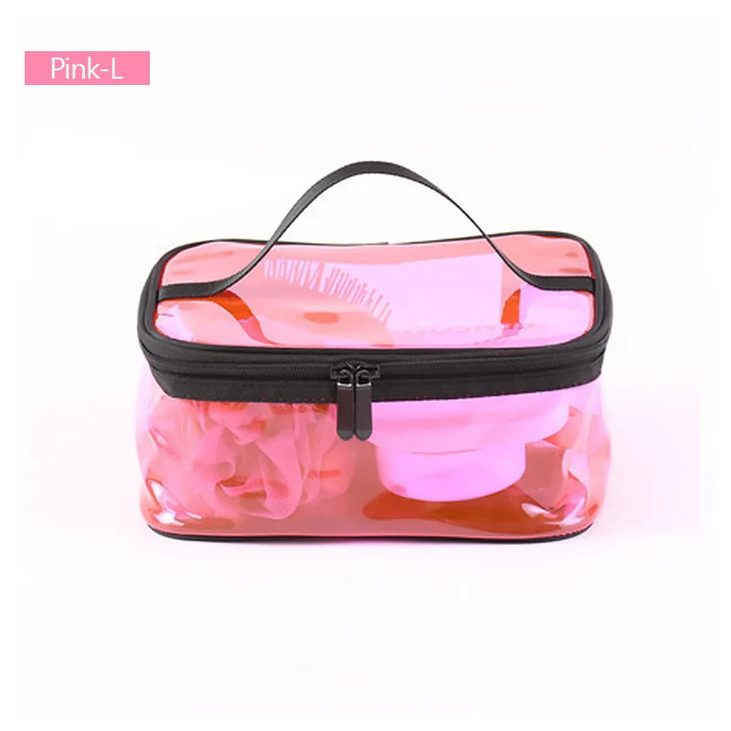 A5002pink-L AIREEBAY прозрачные ПВХ Чехлы органайзер для путешествий прозрачная сумка-косметичка - Цвет: A5002pink-L