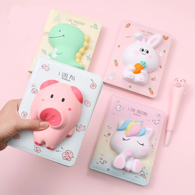 Cuaderno portátil Kawaii con liberación de presión, suministros escolares para estudiantes, oficina, regalos para niños