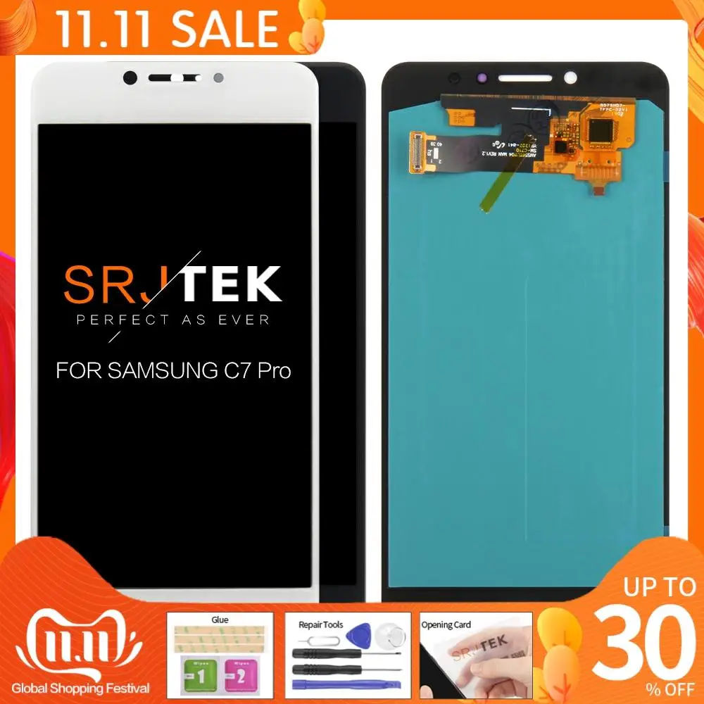 ЖК-дисплей OLED/TFT 5 7 ''для SAMSUNG Galaxy C7 Pro C7010 C7010Z сенсорный экран с дигитайзером в