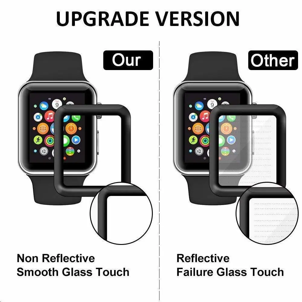 Закаленное стекло для Apple Watch полноэкранная Защитная пленка серии 4 с