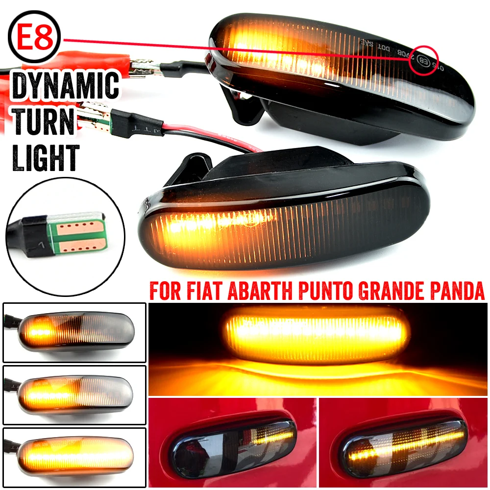 

2x LED Dynamic side marker light turn signal lamps for Fiat Idea 350 Stilo Multi 192 Qubo 225 Multipla 186 Panda Punto Evo Linea