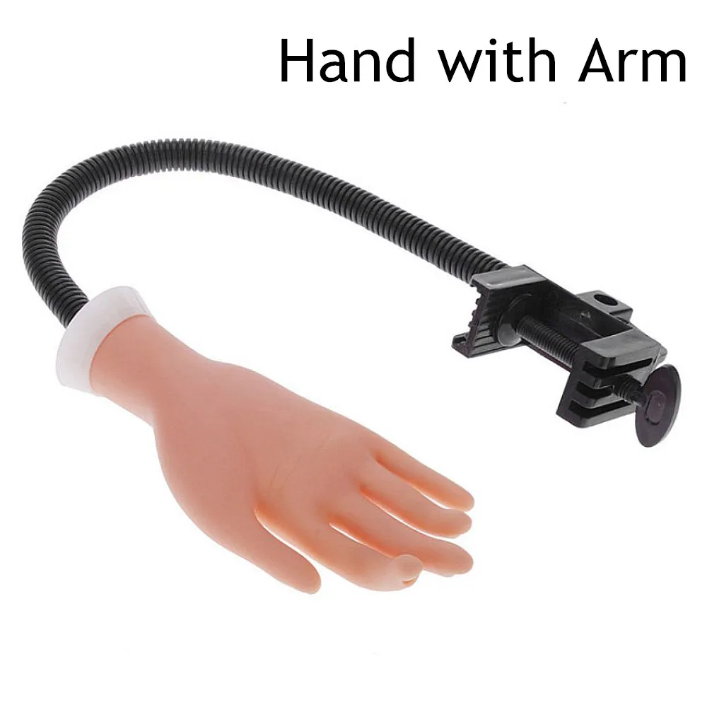 Hand with Arm Тренировочная рука для маникюра Регулируемые, для ногтей книги по искусству рука для практики Регулируемый дизайн ногтей модель руки силиконовые протез Diy маникюр инструмент для обучения с - Цвет: Hand with Arm