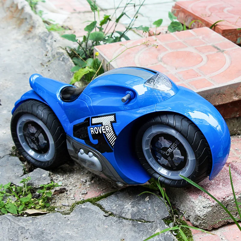 1:8 Big Size Remote Control Stunt Driving Motorcycle 90°Rotation Rear Wheel Colorful Light Anti-collision Electric RC Motorcycle 5