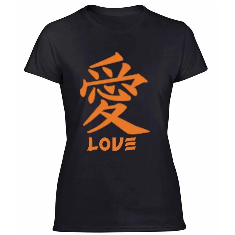 Sunlight Kanji Love-Love Футболка мужская юморная женская футболка с вырезом лодочкой размера плюс S-5xl