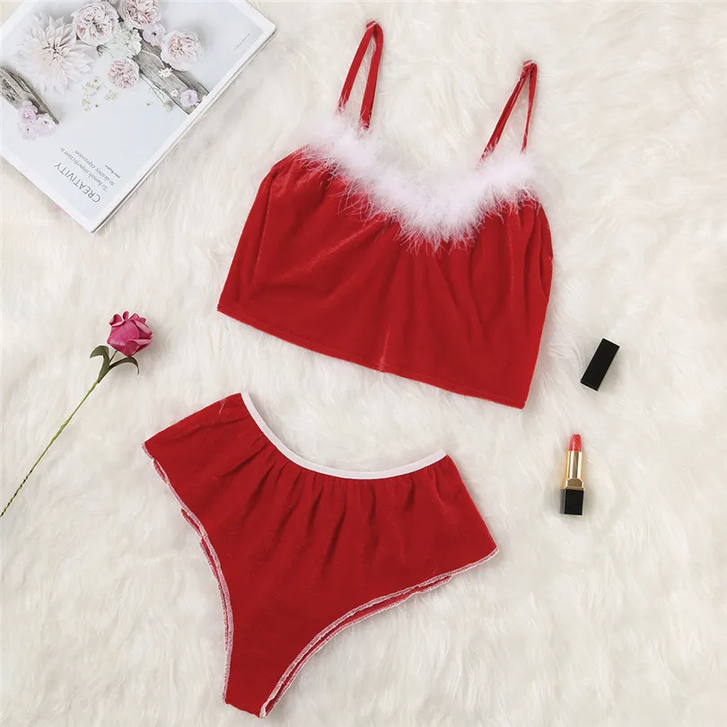 Christmas Sexy Underwear Women Lingerie Sexy Nightdress Nightgown Sleepwear Underwear Set Soutien Gorge Sexy Erotique 30NOV52