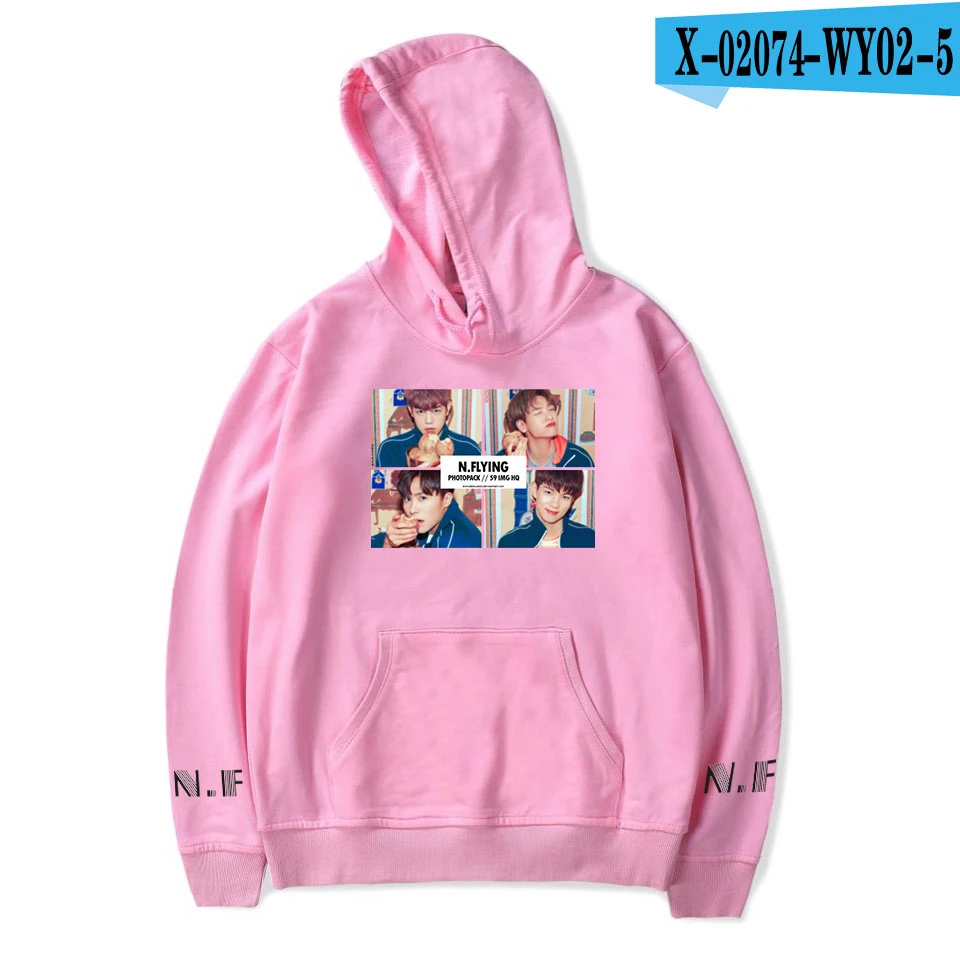 N. Flying толстовки Толстовка Femme осень зима Harajuku уличная одежда худи в стиле хип-хоп для женщин и мужчин с длинным рукавом флис Kpop толстовки - Цвет: pink