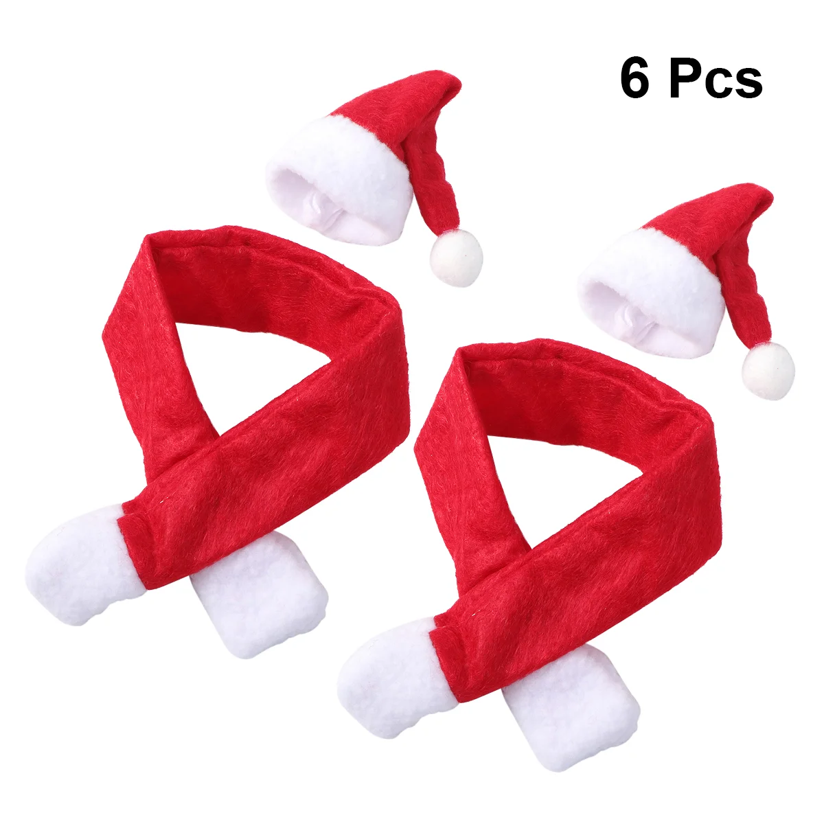Набор из 6 рождественских крышек для бутылок с шапкой и шарфом милые красные