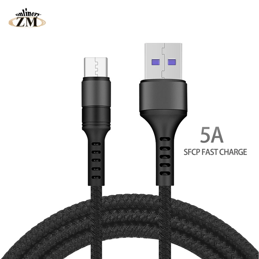 

5A Type C USB Super charge USB C Quick Charger Phone Cable for huawei P30 honor 20 xiaomi Type-C Android Tablet Type-c Wire