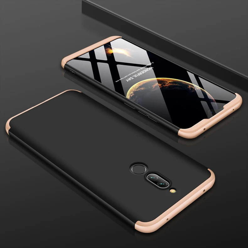 GKK, Роскошный чехол для Xiaomi Redmi 8, 8A, чехол 360, полная защита, тонкий, двойная броня, противоударный, жесткий, матовый, для Redmi 8, 8A, чехол, Fundas - Цвет: Gold Black Gold