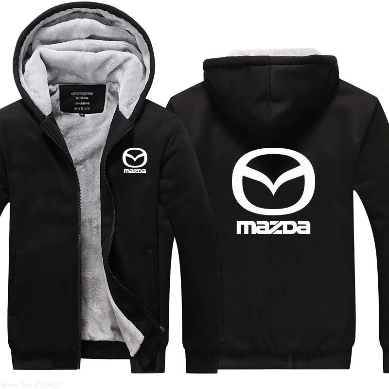 Новая зимняя мужская Толстовка Mazda толстовка на молнии с длинным рукавом утепленное пальто с капюшоном теплые куртки